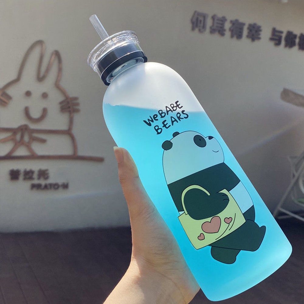 Botol Air Minum Portable Kapasitas Besar Motif Beruang Lucu Gaya Korea Untuk Pria / Wanita