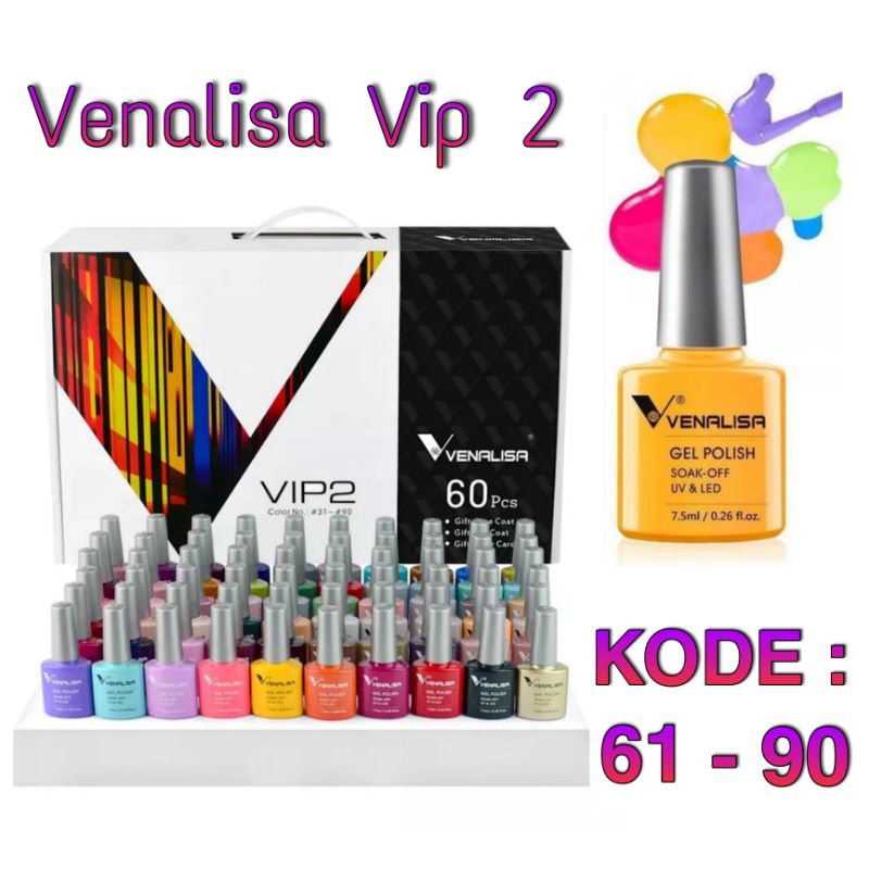 No 61-90 Gel Nail Polish 7.5ml Venalisa NEW VIP 2 /Kutek UV Gel (ECERAN/1PCS) - VIP2