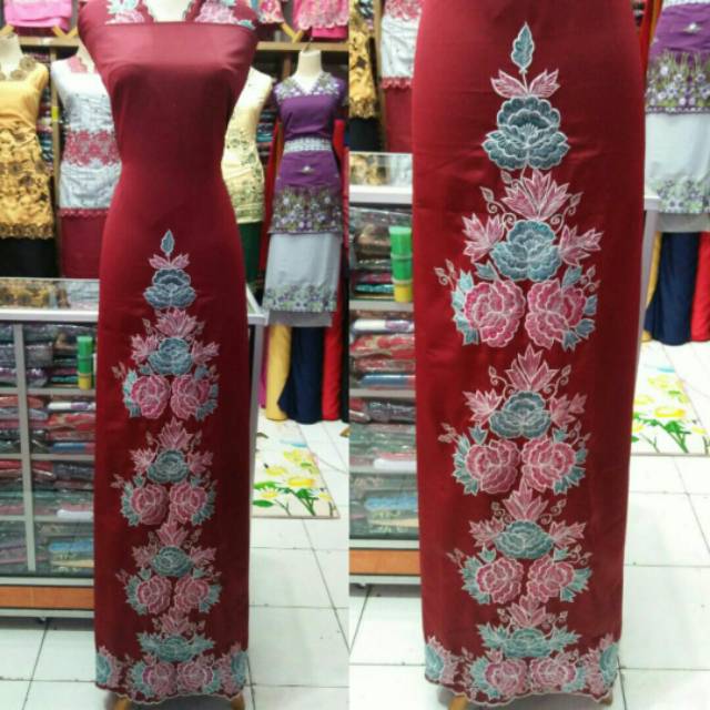 Bahan Gamis Bordir Tempel Organdi 01