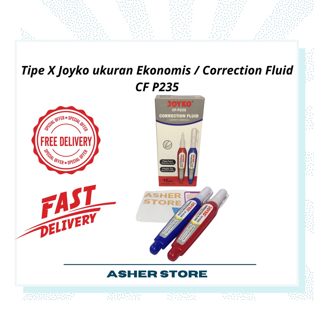 

Tipe X Joyko ukuran Ekonomis / Correction Fluid CF P235