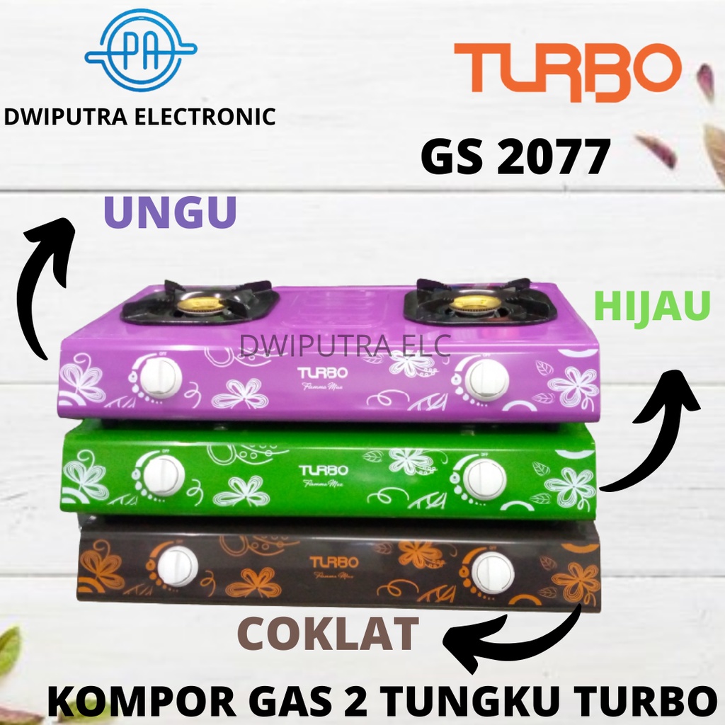 TURBO KOMPOR GAS GS2077 GS 2077 2 TUNGKU BY PHILIPS UNGU HIJAU COKLAT