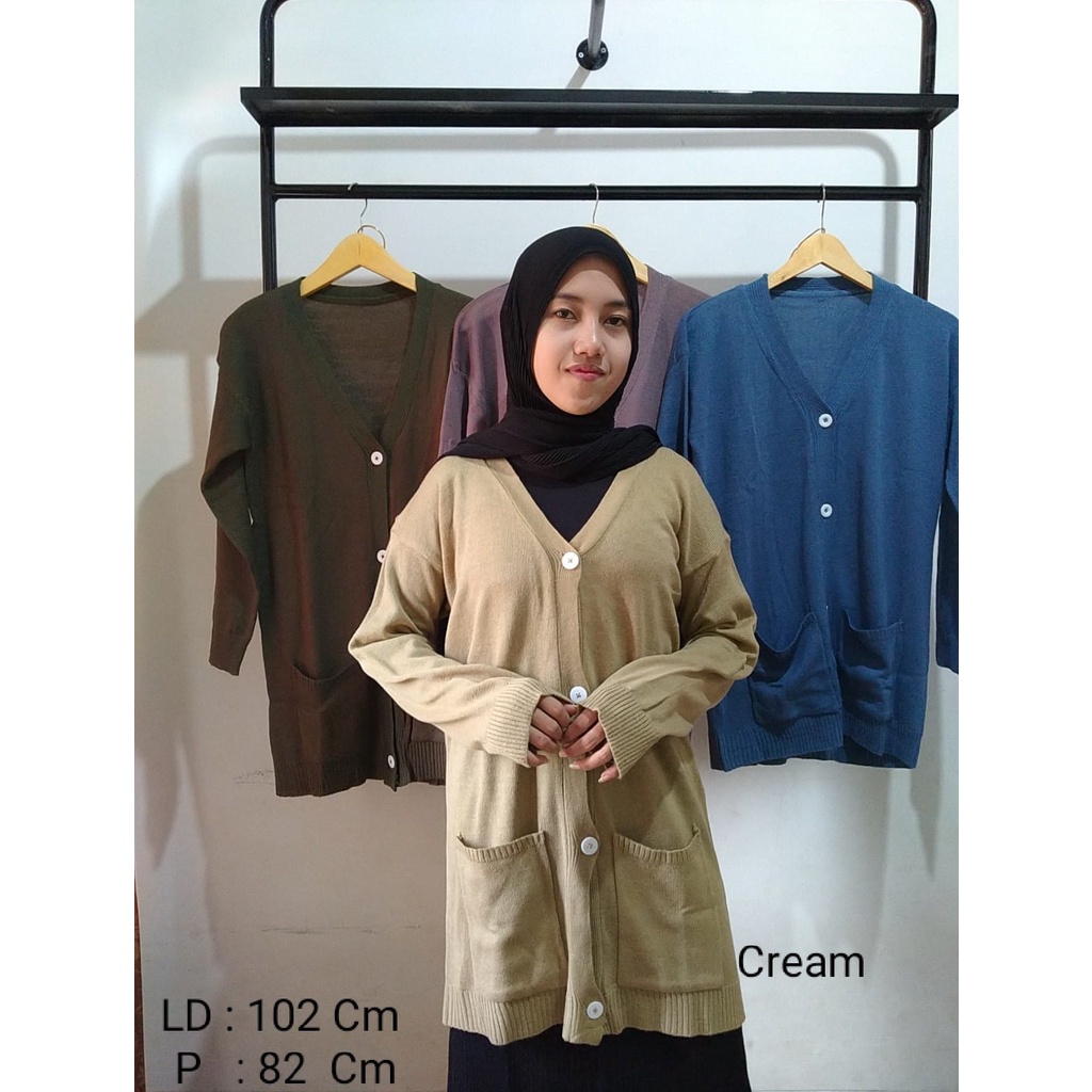 Laura Cardigan Rajut Wanita Korea Tebal Premium Kekinian Cardigan Rajut Wanita Tangan Panjang model 