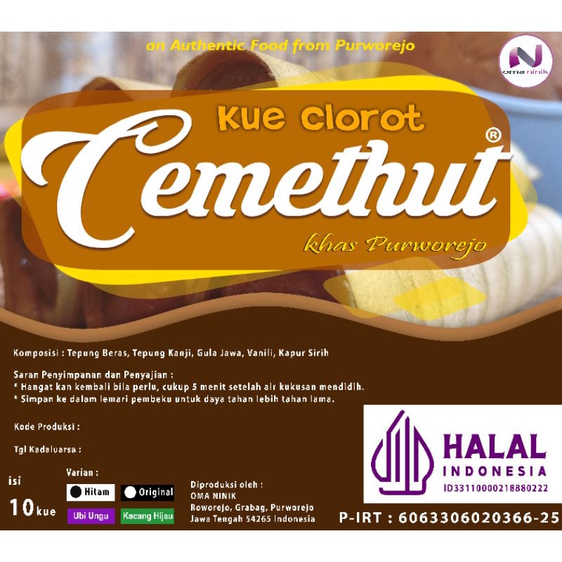 

Clorot Cemethut® Halal ID/MUI | Makanan Khas Kabupaten Purworejo Jawa Tengah