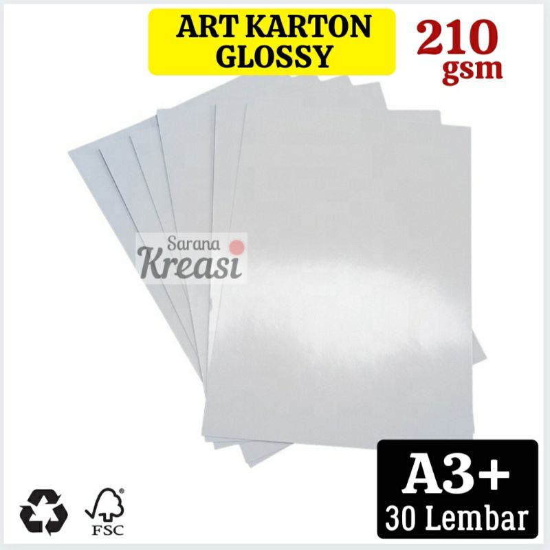 

Kertas Art Paper Karton Glossy 210g A3+ isi 30 Lembar
