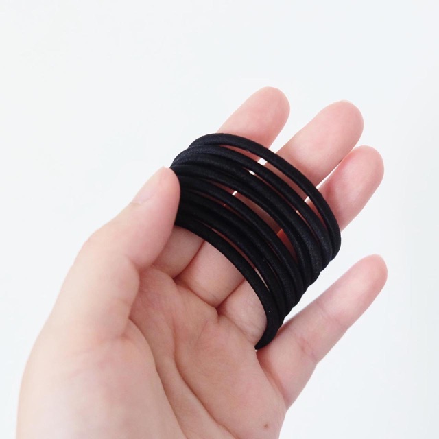 Black Thick Set Hairband Ikat Rambut Karet Bahan Hitam Black Thick Set Hairband Ikat Rambut Karet Bahan Hitam