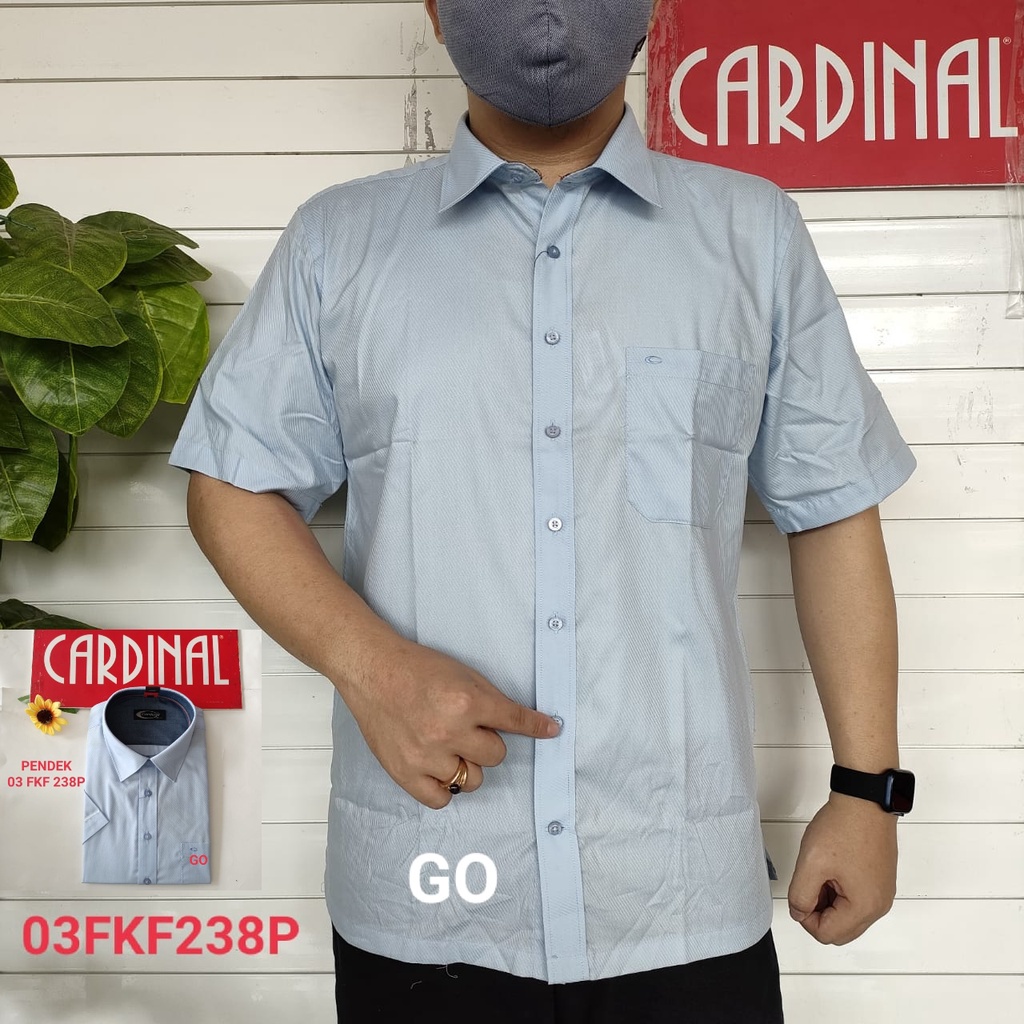 gof M-L CARDINAL KEMEJA FORMAL PENDEK Polos RegularFit Pakaian Kemeja Kerja Pria Kantor Acara Resmi Pakaian Wisuda Original KPF