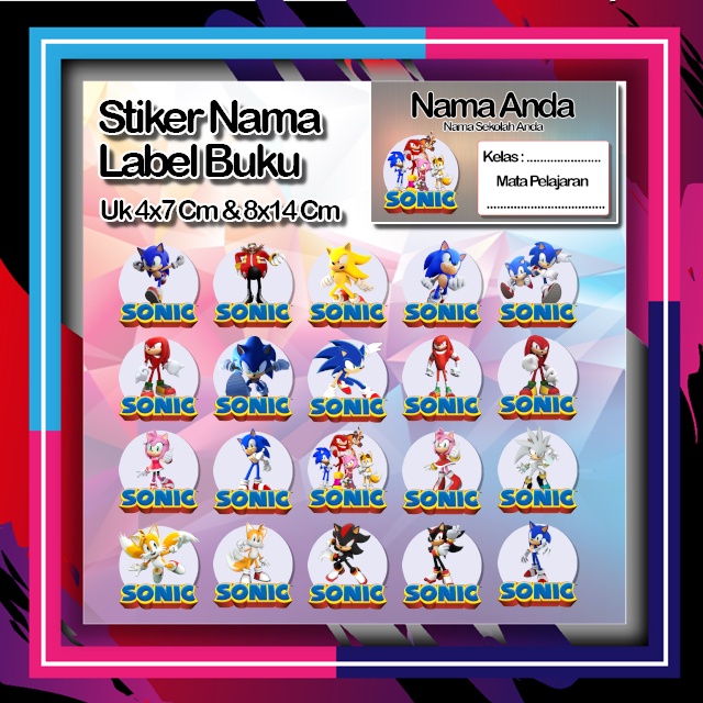 

Stiker Sonic sonik knucles tails dr eggman amy rose shadow espio silver Karakter Lucu Custom Lebel Nama cromo murah 20 Varian berbeda Octane Pelajaran sekolah No 2
