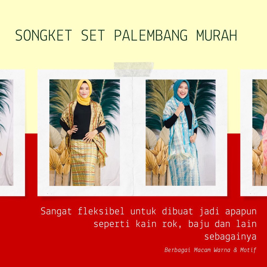 Kain Songket Palembang Kain Batik Songket Wanita Setelan Songket Murah Set Kain Selendang Songket Th