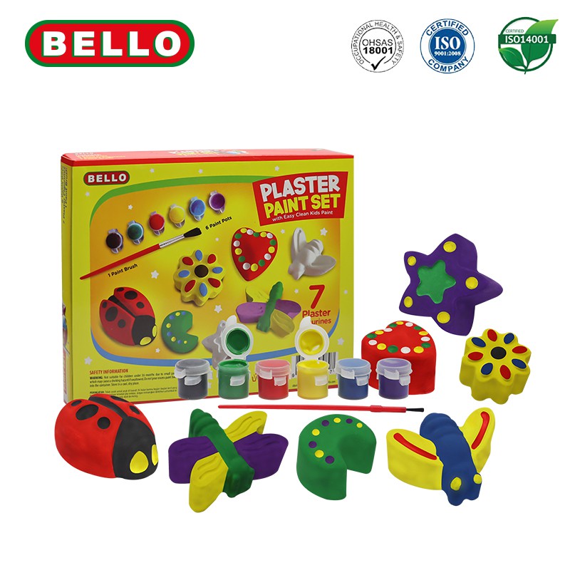 

RB BELLO PLASTER PAINT SET - Aktifitas Mewarnai Anak - Isi 7 Patung, Cat & Kuas