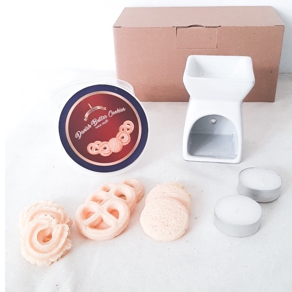Danish Butter Cookies Scented Wax Melts Burner Hampers Set - Paket Tungku Aromaterapi