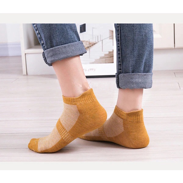 OVERFLOWS.ID Kaos Kaki Cowok Low Cut Import Socks Wanita Breathable Dengan Lubang Angin