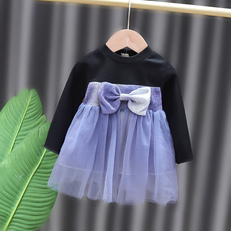 DR110-Dress Anak Bayi Perempuan Lilac Bow-2