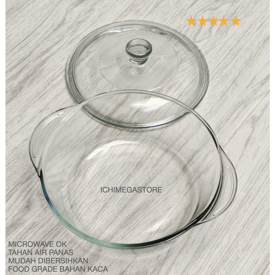 RB ICHIMEGASTORE Mangkok Sayur Besar Kaca Mangkok Kaca Mangkuk Makan + Tutup Kaca Mangkuk Sup Party