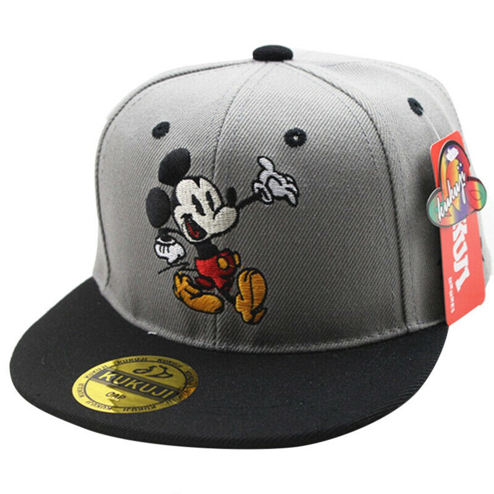 Topi Baseball Desain Mickey Mouse Gaya Hip Hop Adjustable Untuk Priawanita