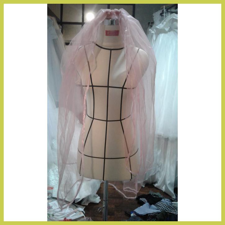 VEIL PENGANTIN LIST PITA DUSTY PINK