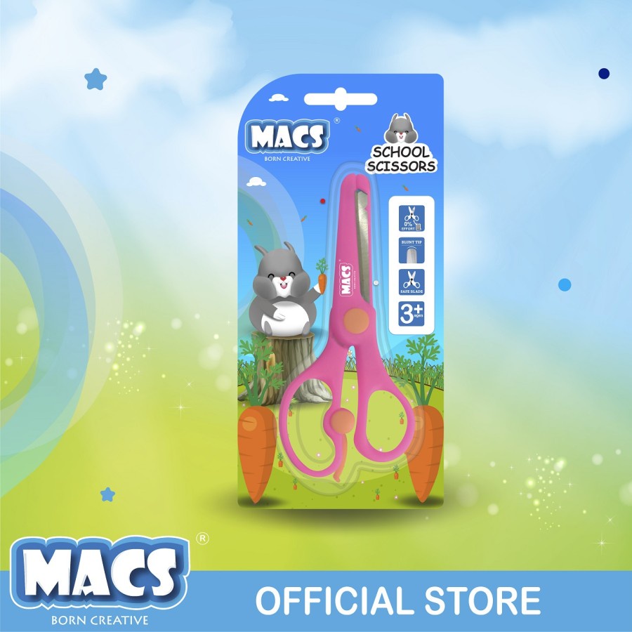 MACS School Scissors Gunting Kertas Unjung Tumpul Aman / Safety untuk Anak