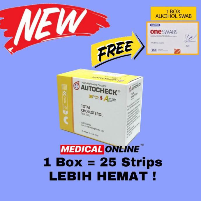 STRIP KOLESTROL AUTOCHECK CHOLESTROL ISI 25 STRIP MEDICAL ONLINE produk original