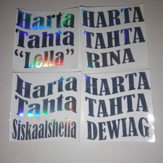 

Sticker hologram harta tahta custom nama size 7x7