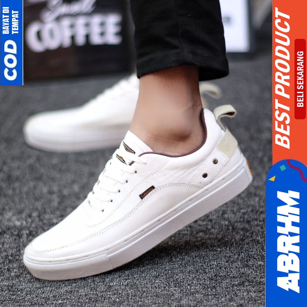 Sepatu Formal Kulit Asli Full Hitam Tali Pantofel Pria Kerja ABRHM CYRE