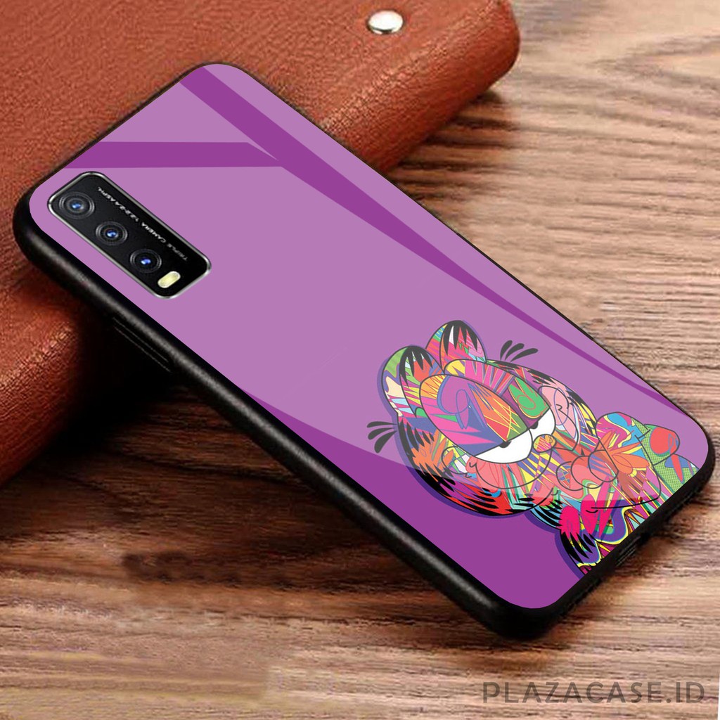 Garfield Softcase Glass [K68] for VIVO Y20 A53 RENO 4F REDMI 9C C17 RENO 4 REALME 7i Y30 Y50 A31 A73