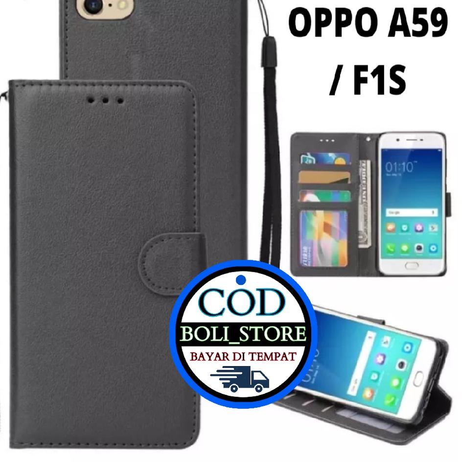Tgd31au22ž • CASING / CASE KULIT FOR OPPO F1S  OPPO A59 - CASING DOMPET- COVER -SARUNG HP
