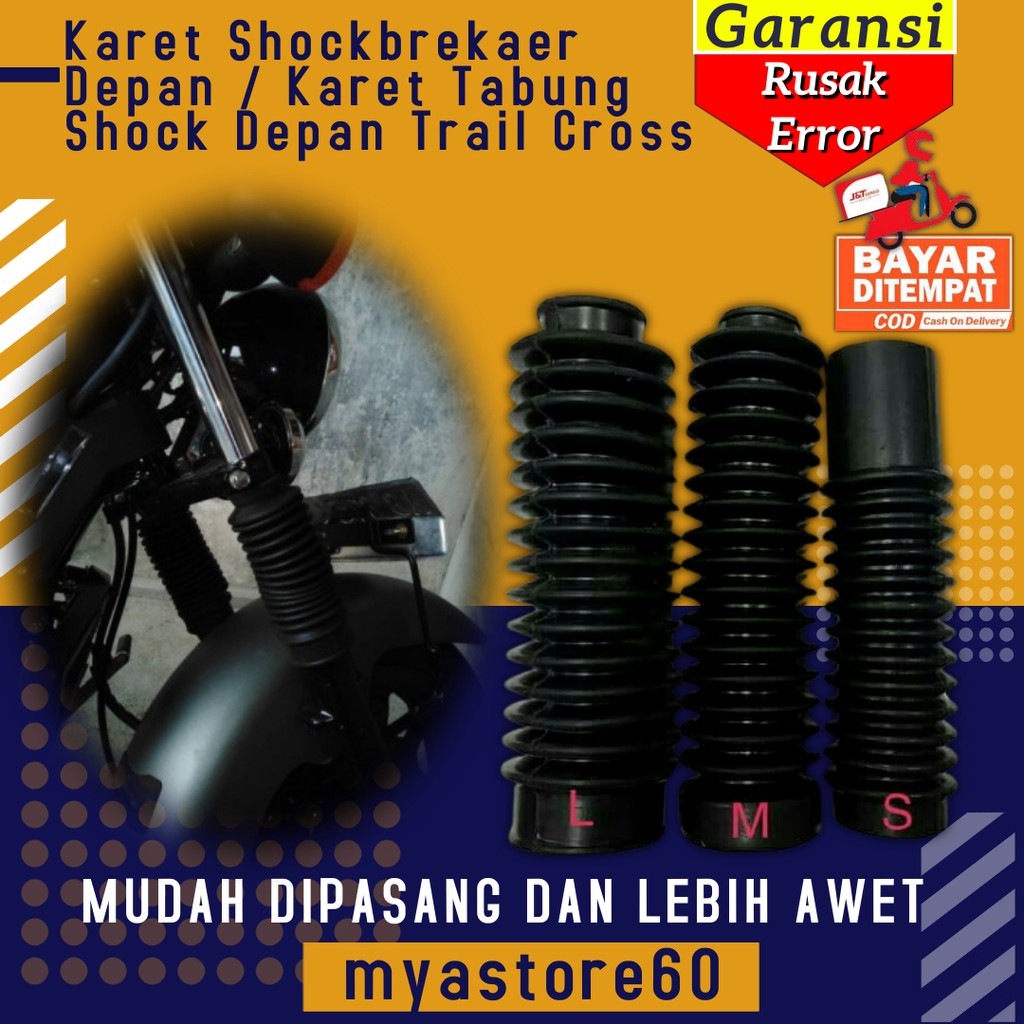 Karet Pelindung Cover Shock Breaker SokBreker Depan Karet Tabung Shock Depan Motor Trail Cross Ori