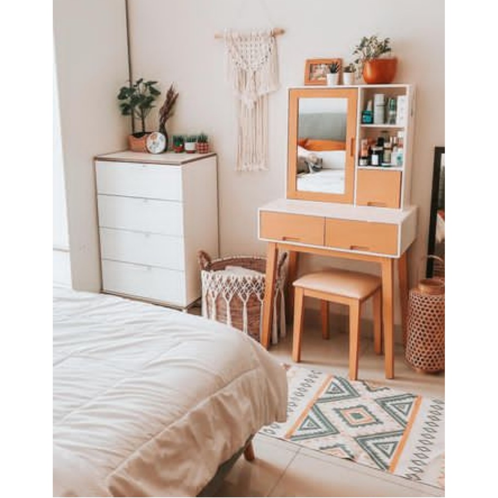 MEJA RIAS MODERN MINIMALIS SIMPEL KAYU MAHONI OVEN KERING