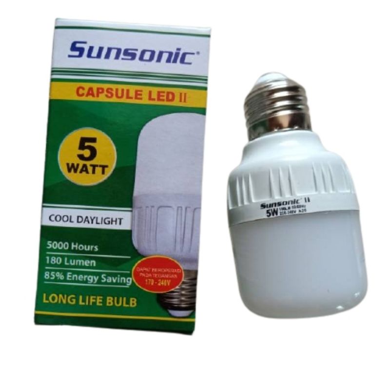 Bohlam Bola Lampu Murah Sunsonic Capsule LED 5W/10W/15W/20W