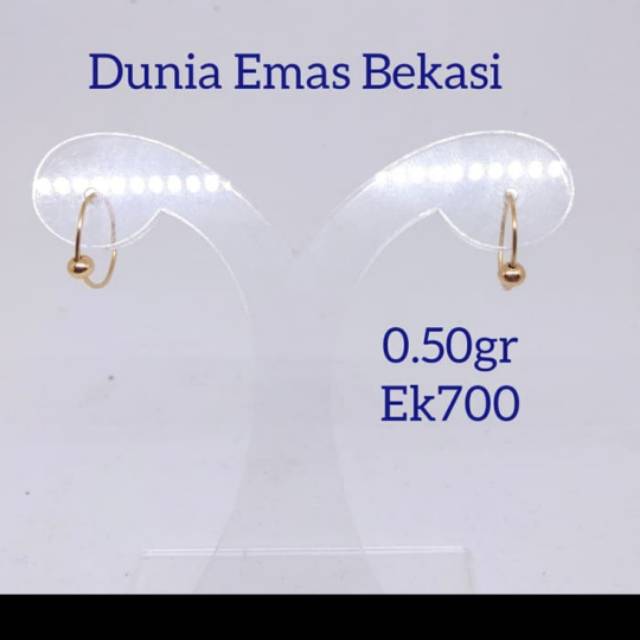 Anting Kenip pentol polos, Emas Kuning Kadar 700,Berat 0,5gram