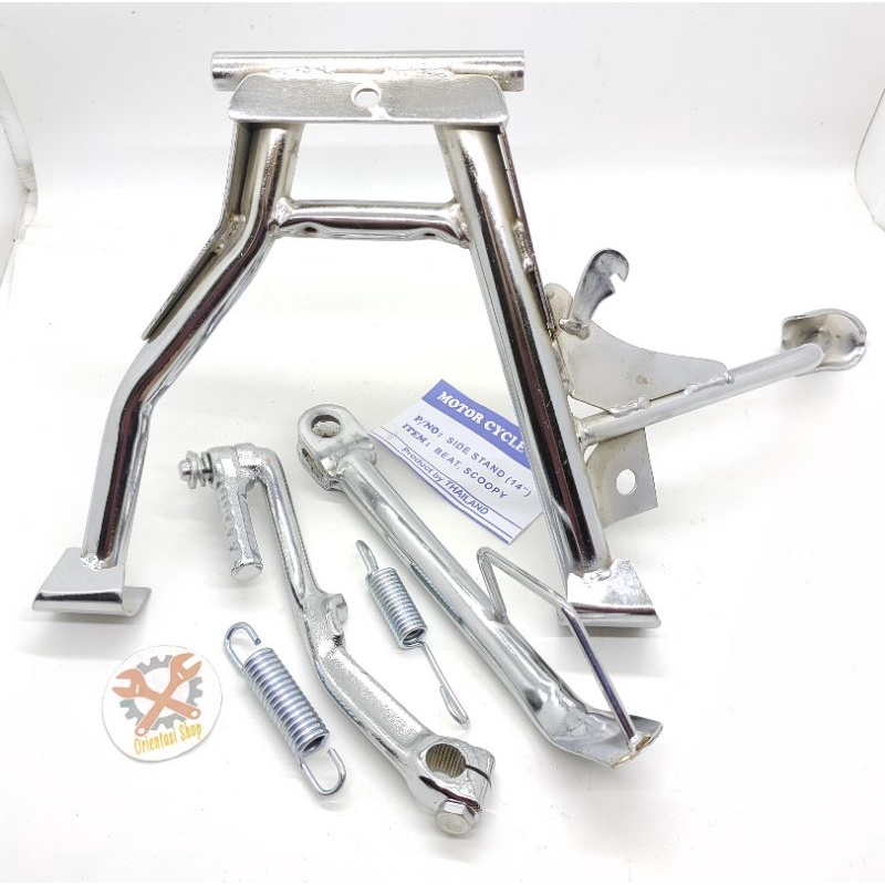 standar tengah ring 17 chrome+standar samping ring 14 +Selahan universal beat Scoopy Vario spacy