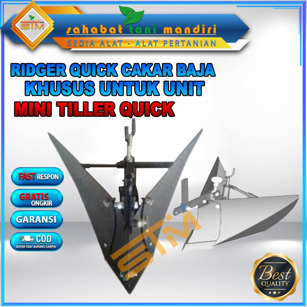 Ridger Quick Cakar Baja Khusus Untuk Unit Mini Tiller Quick