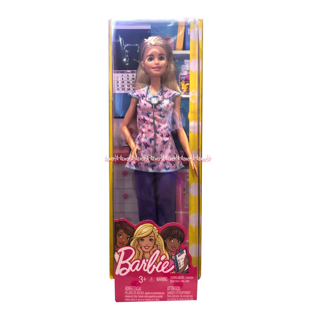 Barbie Nurse Doll Perawat Baju Motif Barbie Career Doll Mainan Boneka Berbi