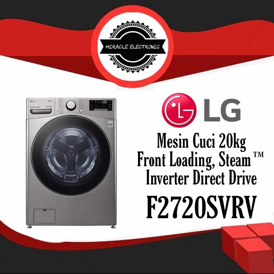 LG F2720SVRV - Mesin Cuci Front Loading 20Kg, Steam, Inverter Direct