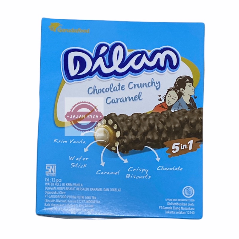 

dilan box isi 12pcs / wafer roll dilan chocolate crunchy caramel / dilan coklat astor dilan