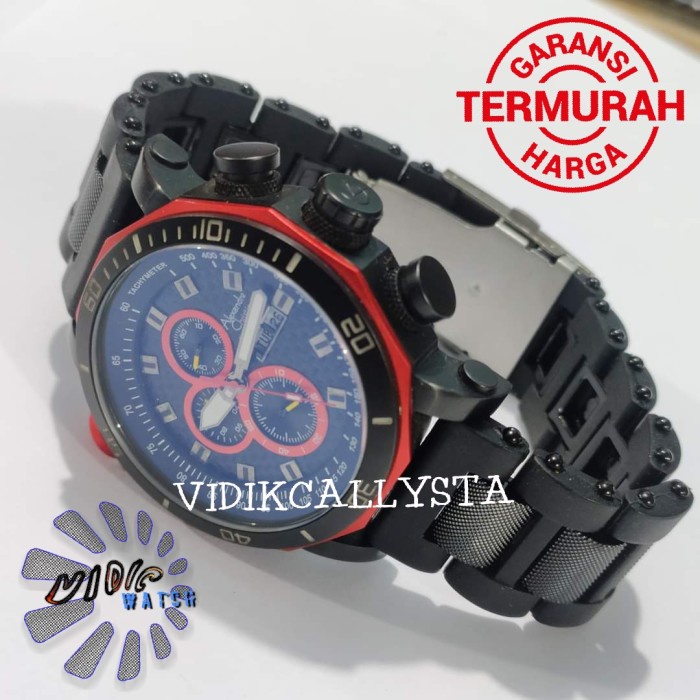 Tali karet Plastik Jam Tangan 24mm 24 MMRubber Strap Hitam model engsel