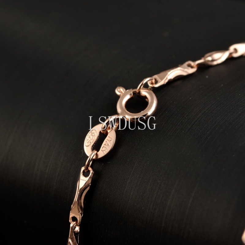 Mawar emas rantai 925 rantai perak murni  Kalung 1.0mm Ingot rantai Panjang Yang Berbeda Disepuh 18 K mawar emas  Fashion Jewelry grosir