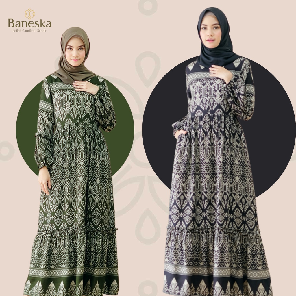 baju gamis wanita dress muslim terbaru Baneska Homedress Gamis Busui Qory Series baju gamis wanita t