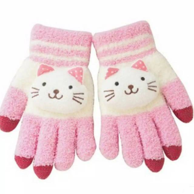 Winter Kids Woman Dolly Gloves Touchsreen Sarung Tangan Anak Wanita Musim Dingin Layar Sentuh