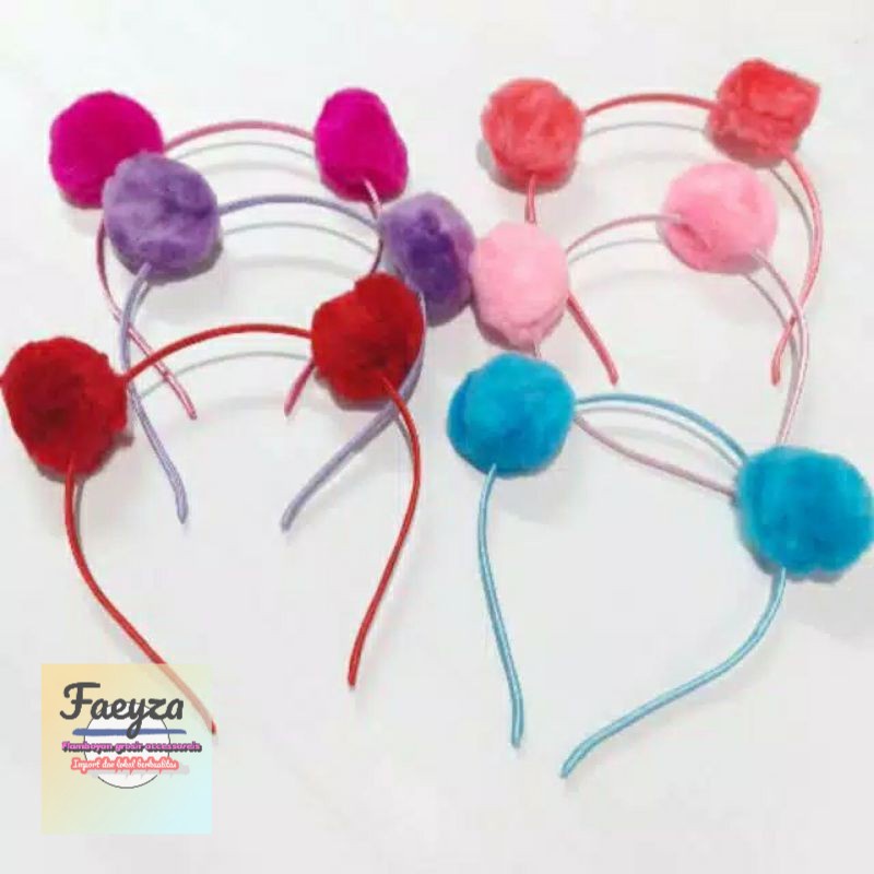 bando pom pom anak isi 6 pcs