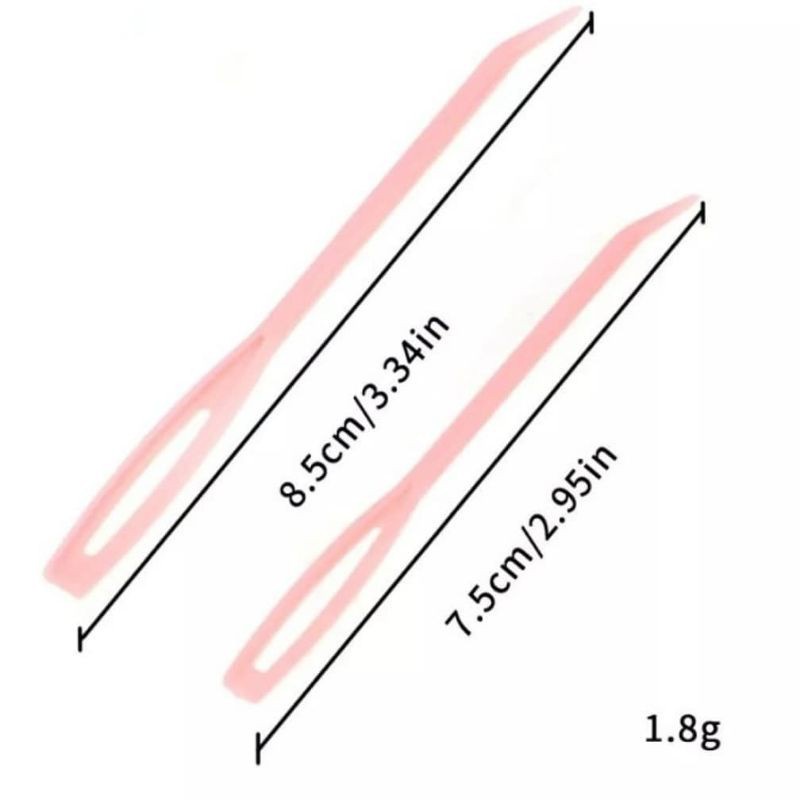 2pcs Jarum Rajut Crochet Plastik Ujung Bengkok