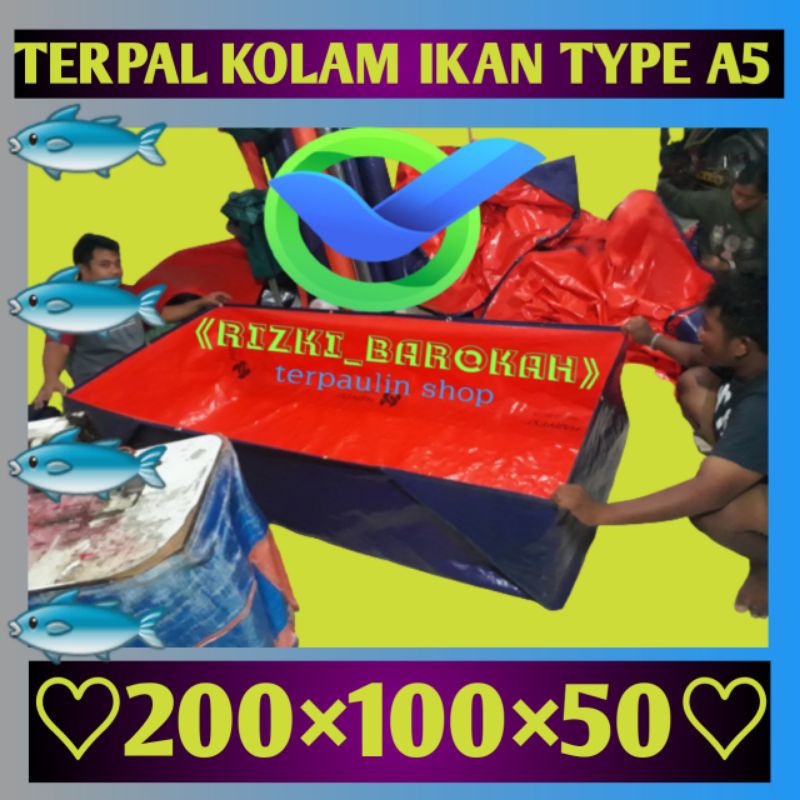 terpal kolam ikan TYPE A5 ukuran (200×100×50)