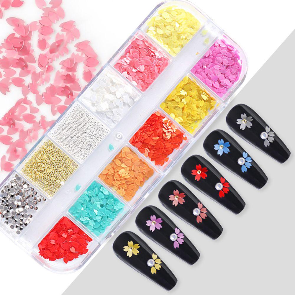 Mxbeauty Sakura Kuku Payet Bunga Sakura Fashion Manicure Aksesori Kerajinan Spangles DIY Ornamen Kuku Serpihan