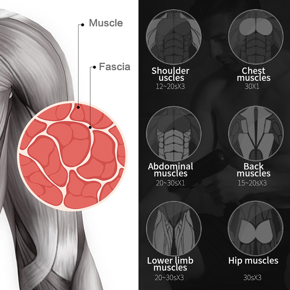Massage Gun Wireless Fascia Gun 4 IN 1 Alat Pijat Deep Tissue Muscle Massage