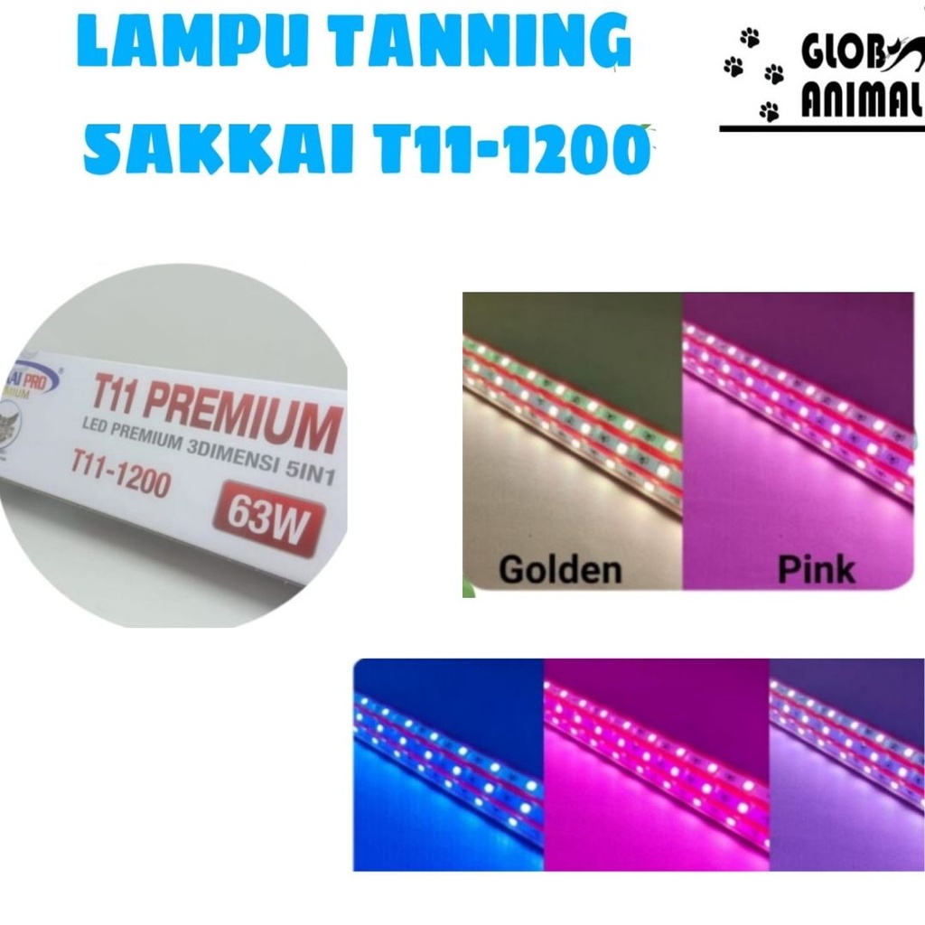 SAKKAI PRO T11-1200 63W LED 3 dimensi tanning lamp lampu celup arwana