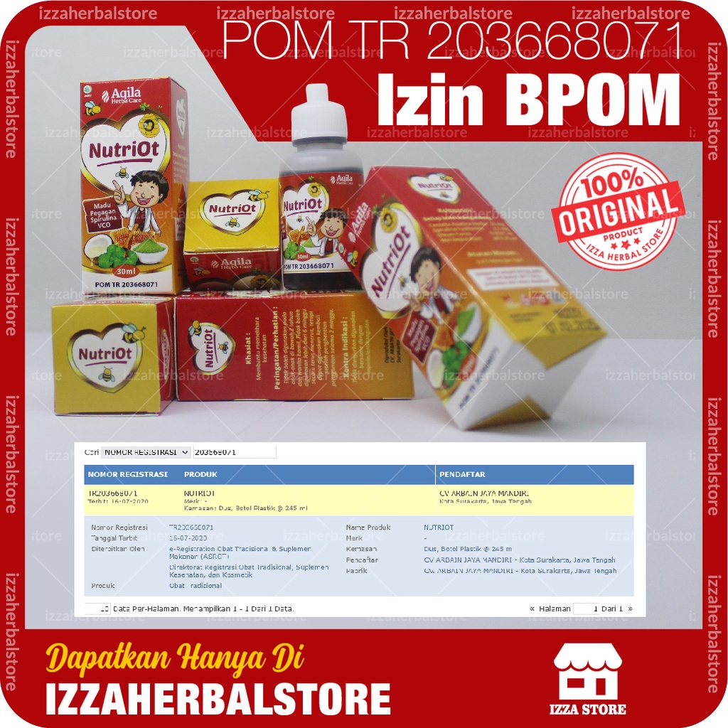 Madu Nutriot Madu Untuk Nutrisi Otak Anak Cerdas Dan Memperkuat Focus Belajar Anak Asli Original