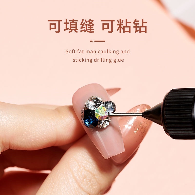 STUCK DRILL GLUE NAIL PEN 10ml / PEN LEM AKSESORIS KUKU RHINESTONES NAIL STUCK DRILL GLUE NAIL CHARM PIPET LEM NAIL ART RESIN