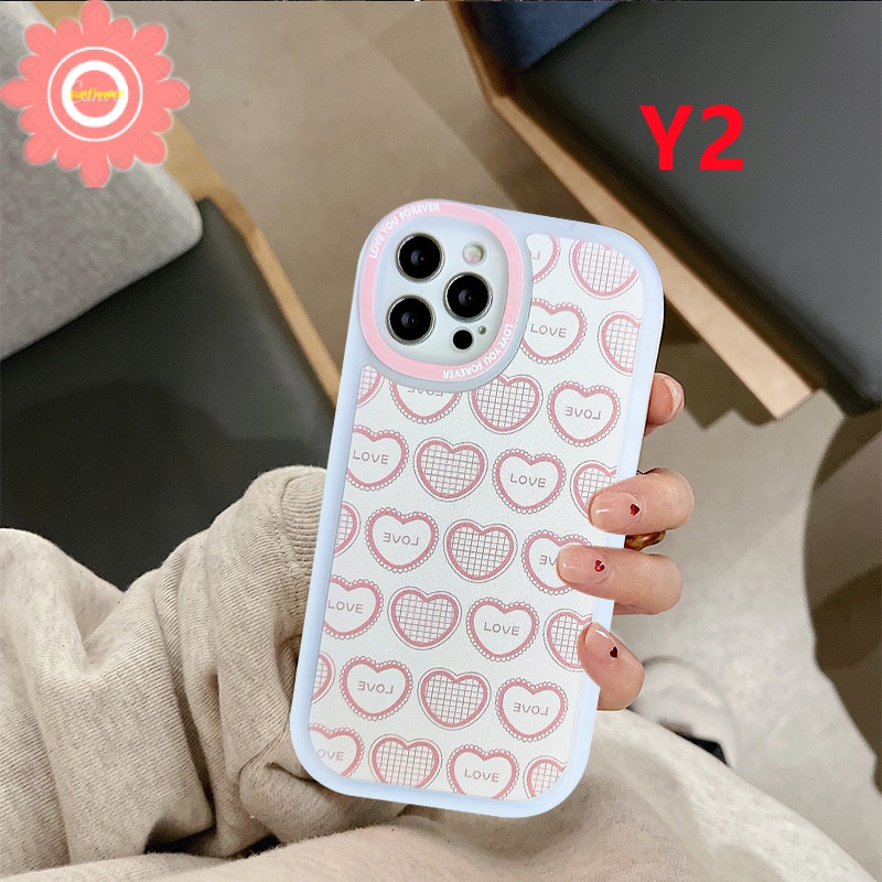 Soft Case TPU Motif Kartun Bunga Kotak-Kotak Untuk iPhone 11 12 13 Pro Max 6 6s 7 8 Plus SE 2020 X XR XS Max