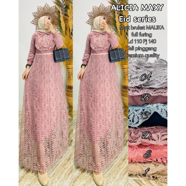 Alicia Maxy/Gamis Brukat/Dress Brukat/Gamis Pesta