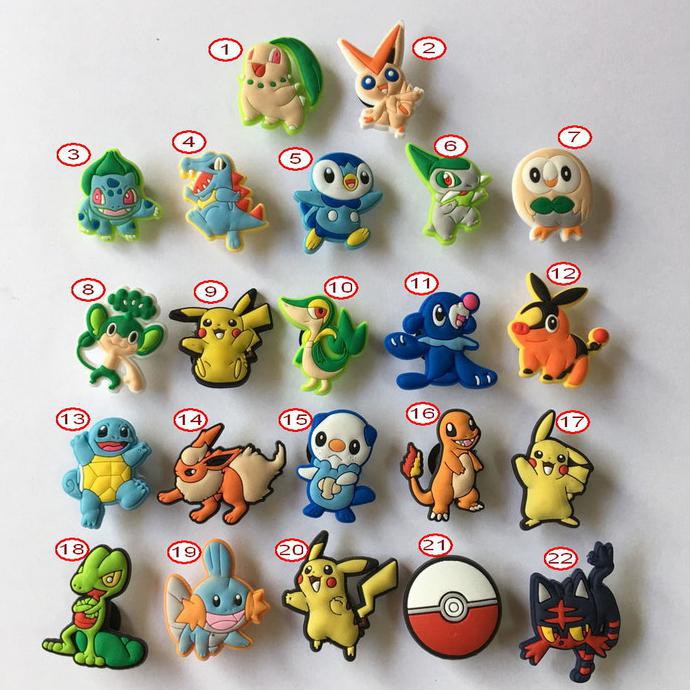 4 PCS JIBBITZ (PIN / HIASAN CROCS) POKEMONS