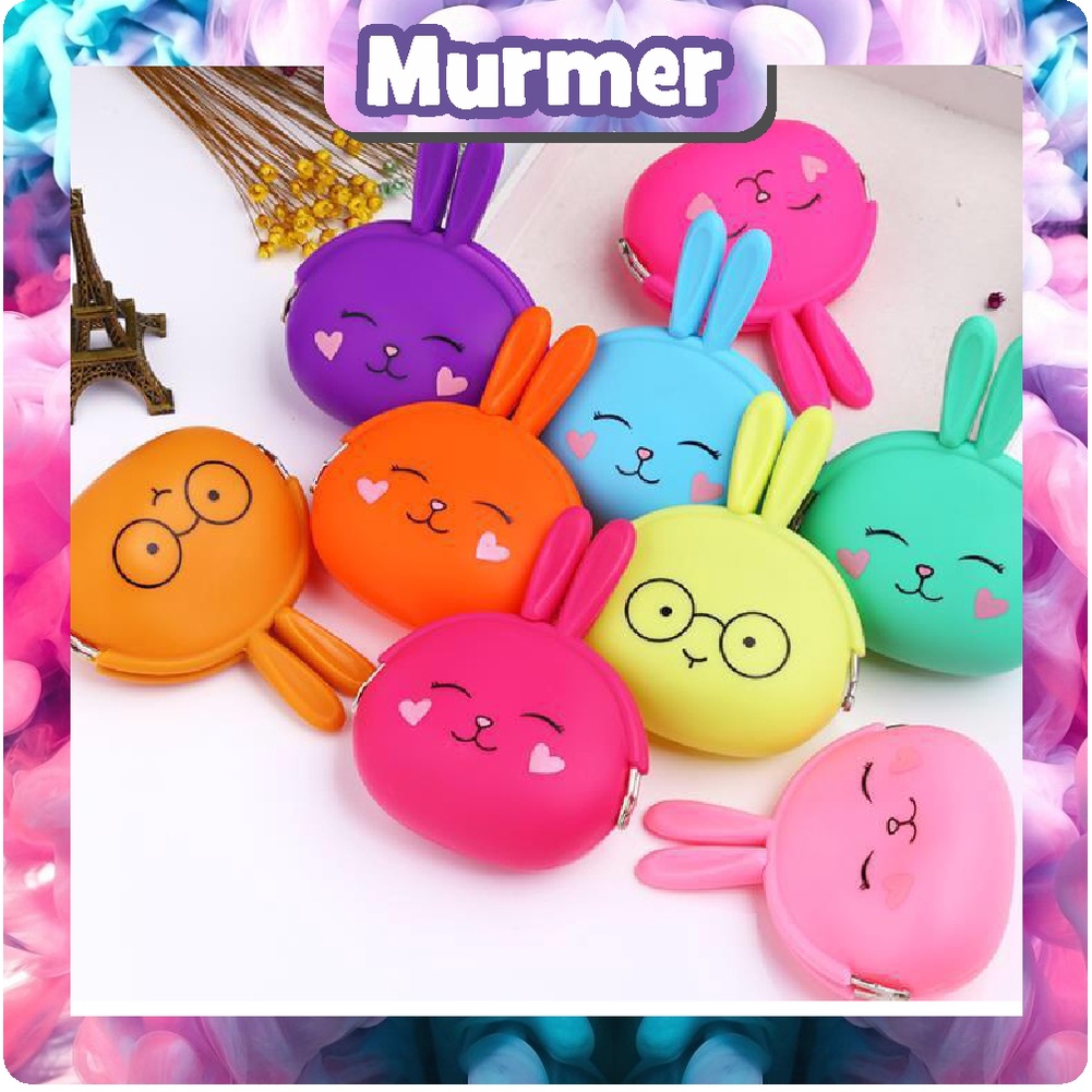 MurmerOfficial D028 DOMPET KOIN SILIKON JELLY KARAKTER KELINCI BUNNY TEMPAT UANG COIN POUCH